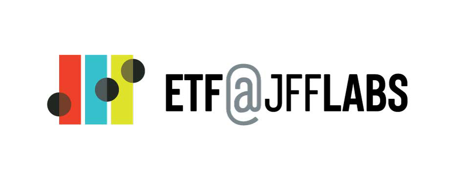 Logo of ETF@JFFLabs featuring colorful vertical bars and circles followed by the text 