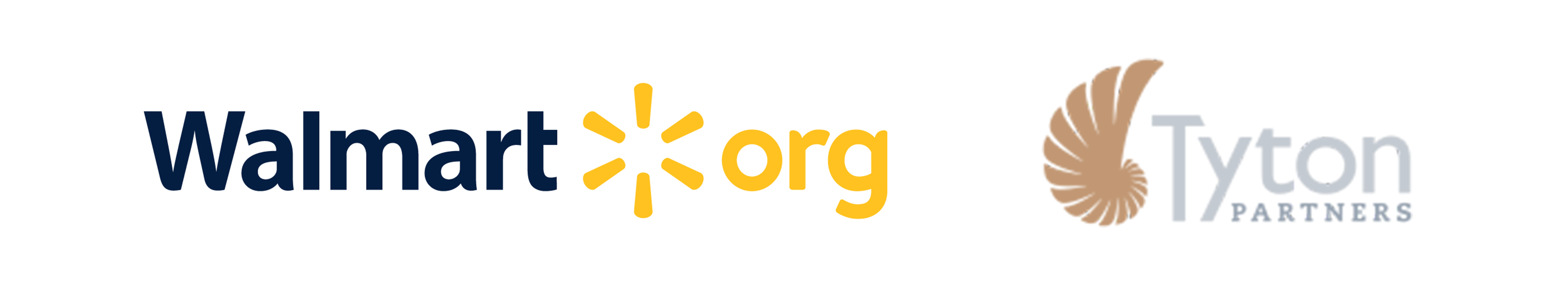Logos of Walmart.org and Tyton Partners on a white background.