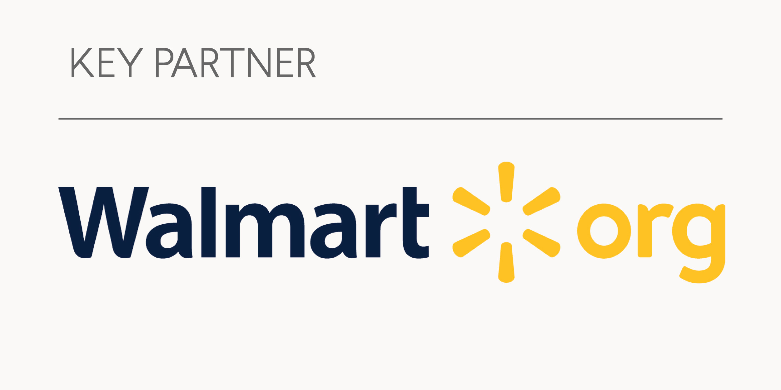 Walmart.org logo with the text 'Key Partner' above it.