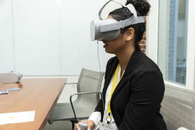 Woman with VR Headset