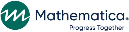 Mathematica logo with a green circle containing a white stylized "M," next to the words "Mathematica Progress Together.
